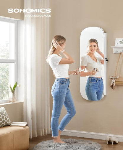 Wall Mirror with Jewelry Organizer