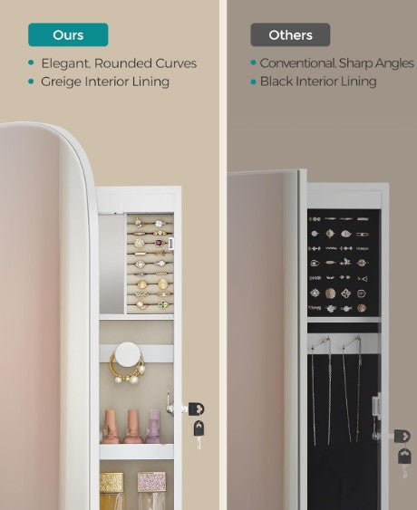 Wall Mirror with Jewelry Organizer