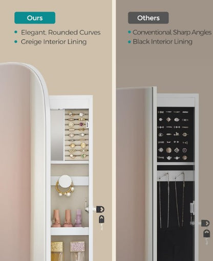 Wall Mirror with Jewelry Organizer