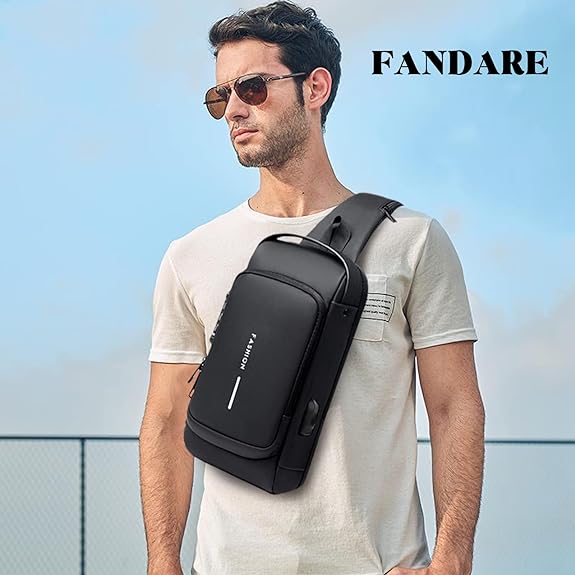 Business Shoulder Bag with USB Charging Port