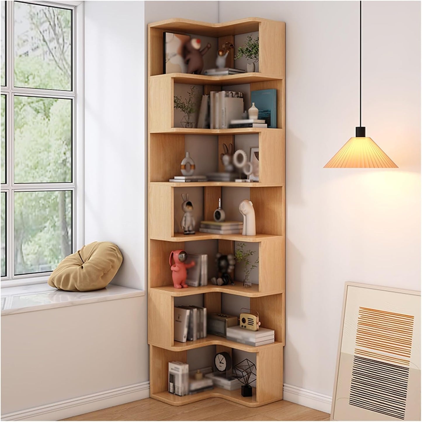 2-7 Tiers Corner Bookshelf