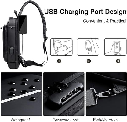 Business Shoulder Bag with USB Charging Port