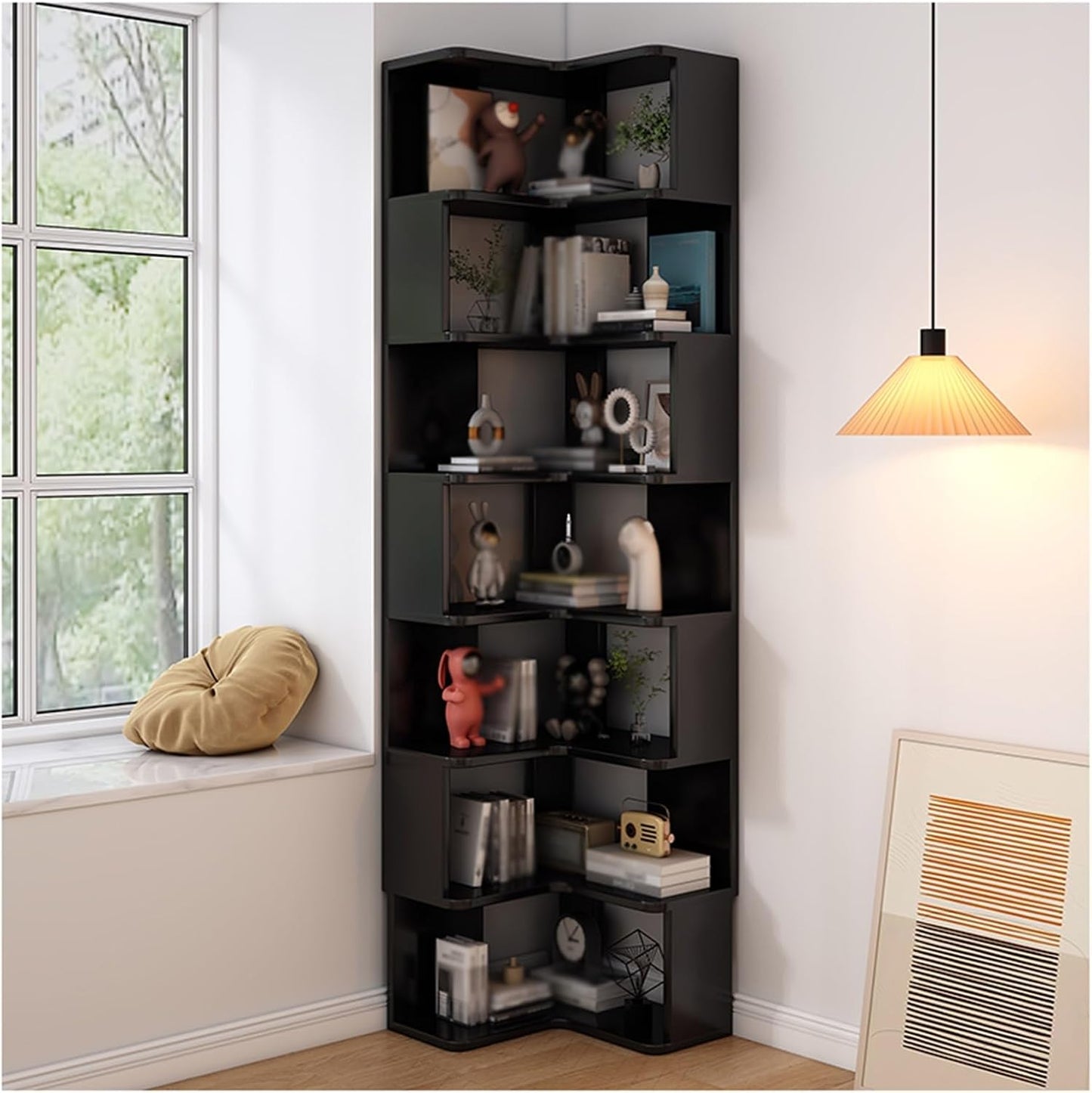 2-7 Tiers Corner Bookshelf