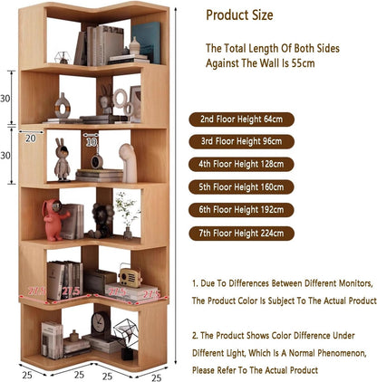 2-7 Tiers Corner Bookshelf