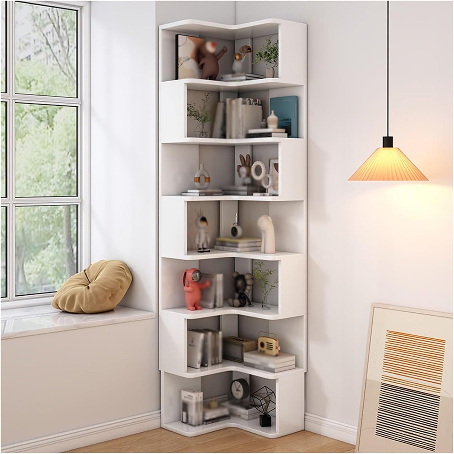 2-7 Tiers Corner Bookshelf