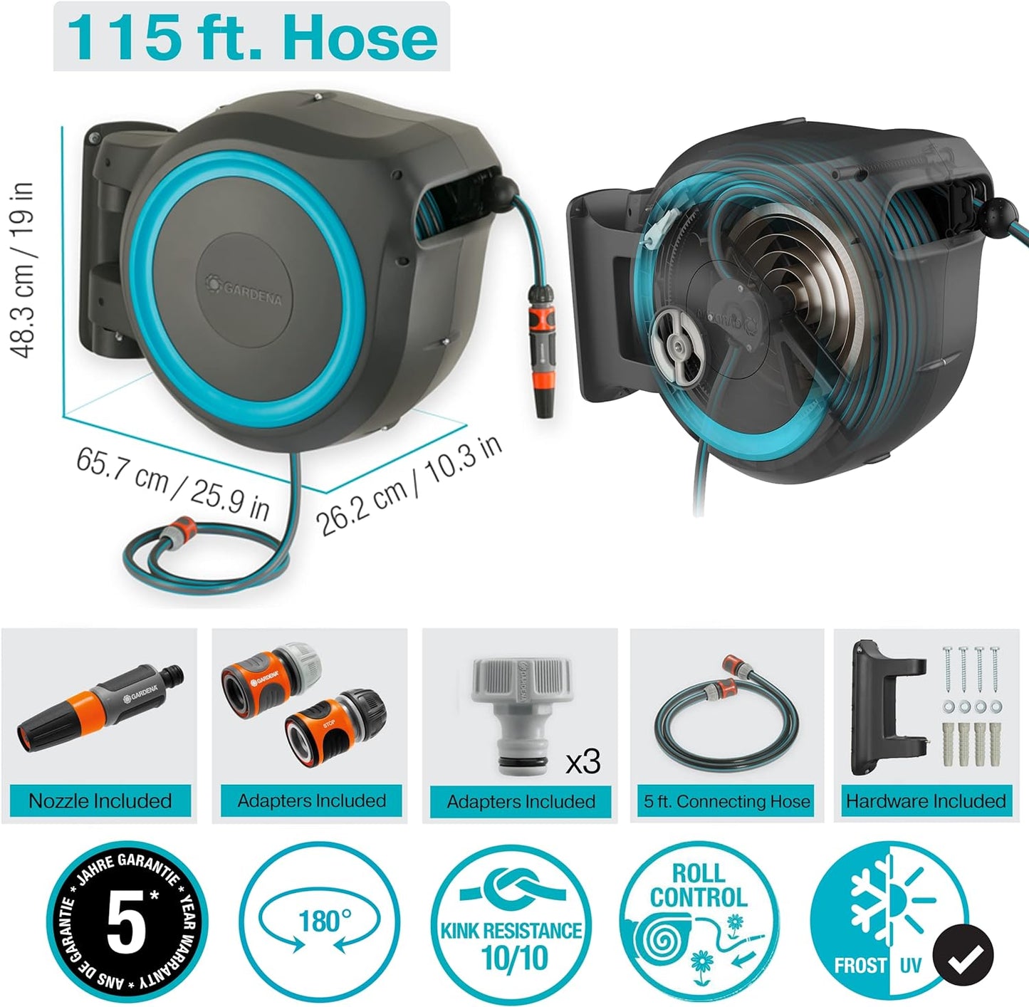 Wall Mounted Retractable Hose Reel