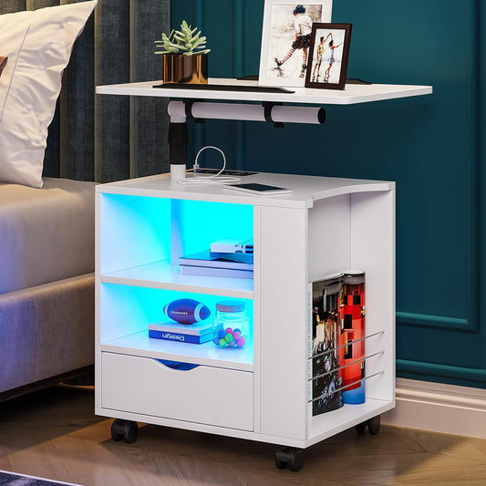 Auto LED Nightstand with Charging Station