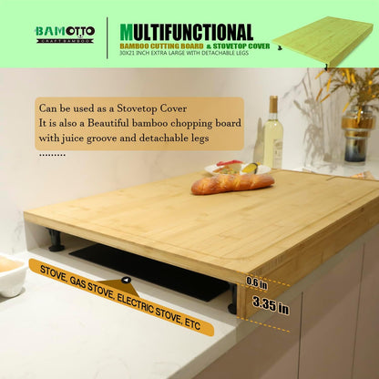 Bamboo Cutting Board and Stovetop Cover