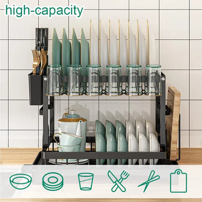 2-Tier Stainless Steel Dish Drying Rack