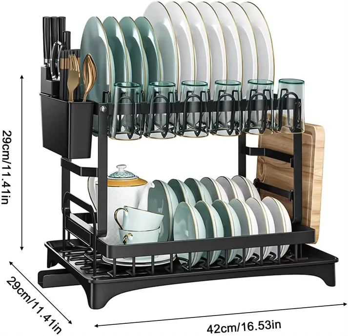 2-Tier Stainless Steel Dish Drying Rack