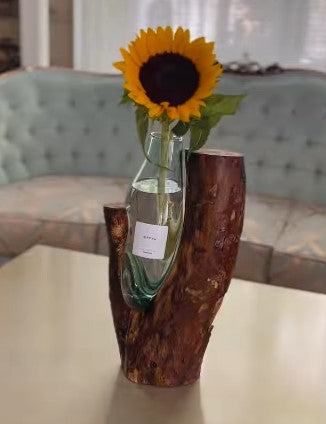 Wooden Flower Vase